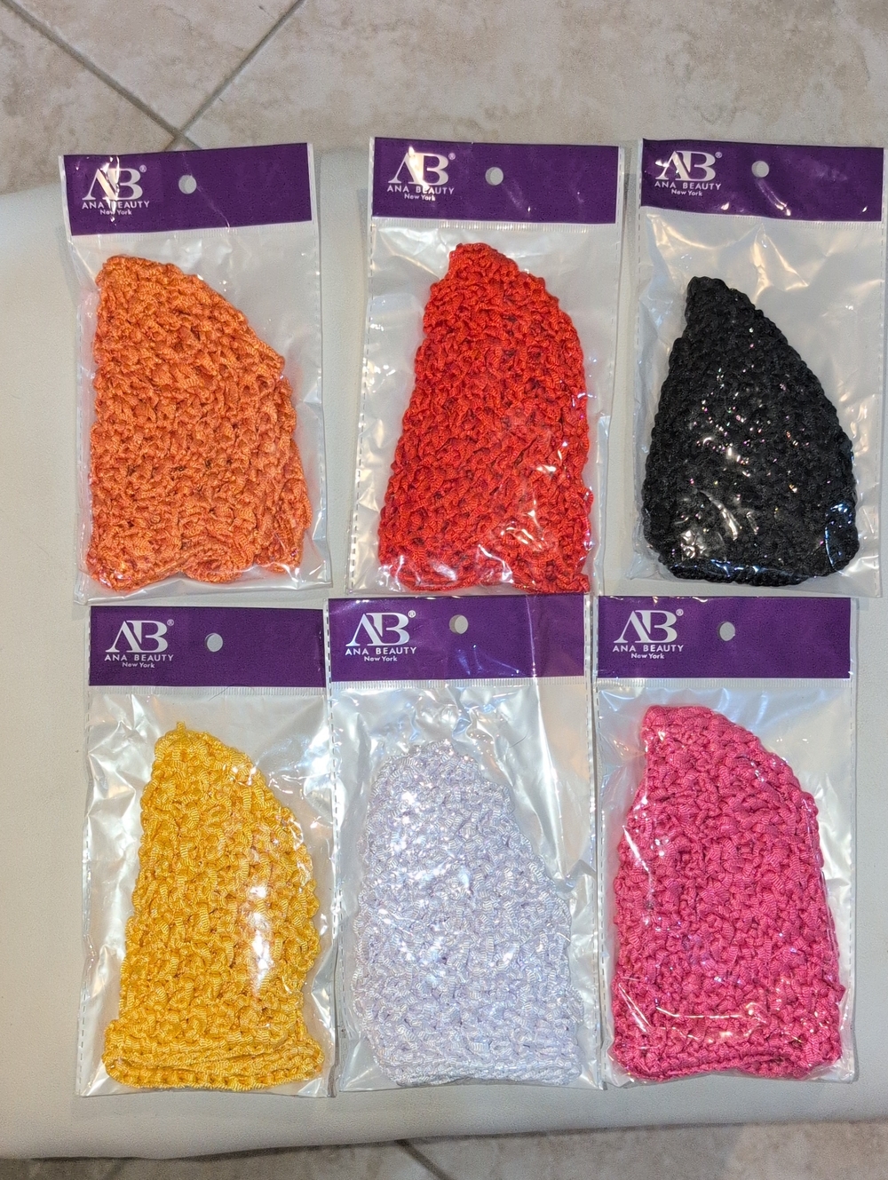 Ana Beauty Crochet Beanie - Pick 1 !  Orange, Red, Black, Yellow, White, Pink